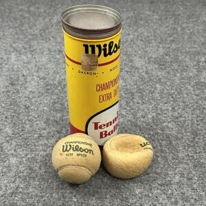 Vintage 60's Wilson Championship Tennis Balls Can 2 Balls Game Sport Room Decor